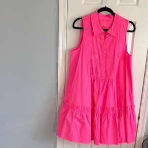 Lilly Pulitzer Bright Pink Sleeveless Midi Dress
